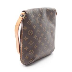 Louis Vuitton Brown Leather Canvas Musette Strap Shoulder Salsa Bag
